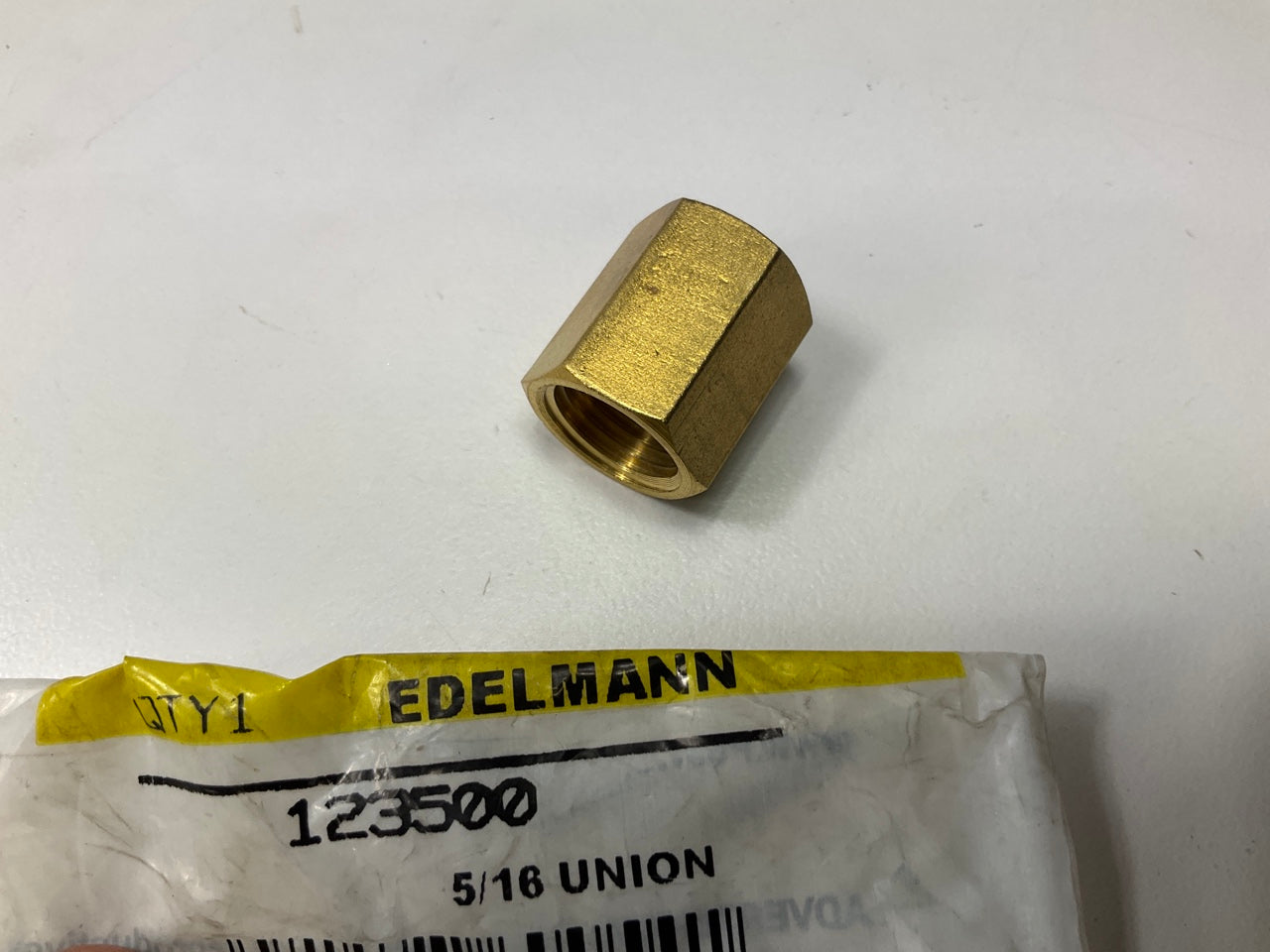 Edelmann 123500 Inverted Flared Tube Union Fitting, 5/16'' Tube