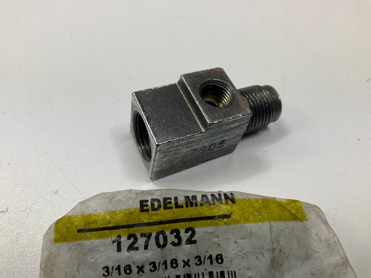 Edelmann 127032 Inverted Flared Trailer Brake Tee, 3/16'' X 3/16'' X 3/16''
