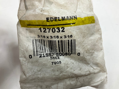 Edelmann 127032 Inverted Flared Trailer Brake Tee, 3/16'' X 3/16'' X 3/16''