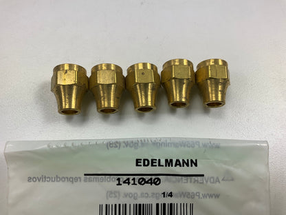 (5) Edelmann 141040 SAE 45 Degree Flared 1/4'' Tube Fittings