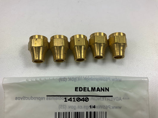 (5) Edelmann 141040 SAE 45 Degree Flared 1/4'' Tube Fittings