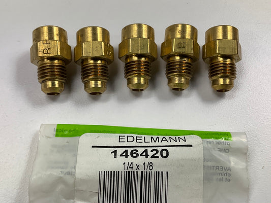 (5) Edelmann 146420 SAE 45 Degree Flared Tube Female Fitting 1/4'' Tube 1/8'' FNPT