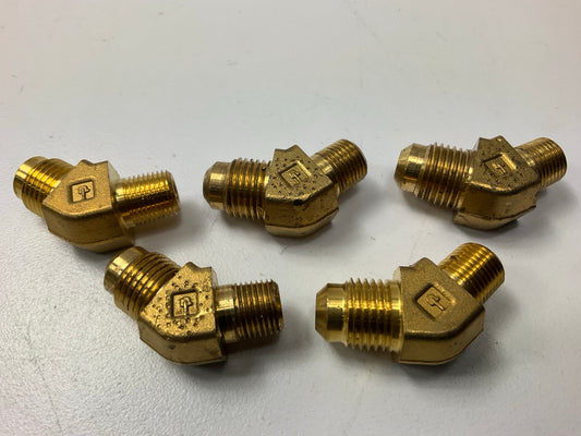 (5) Edelmann 154520 45 Degree Hydraulic Coupler Adapter 5/16'' Male X 1/8'' Male
