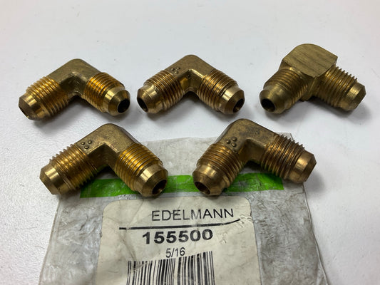 (5) Edelmann 155500 SAE 45 Degree Flared Union Elbow Fitting, 5/16'' Tube