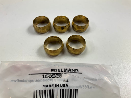 (5) Edelmann 160920 Compression Fitting Sleeve, 3/4'' Tube