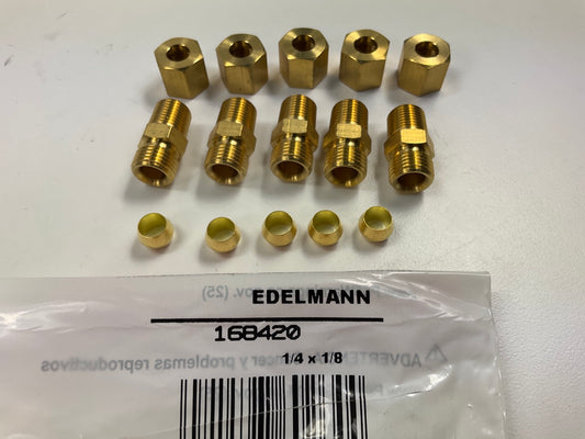 (5) Edelmann 168420 Compression Male Connector Fitting 1/4'' Tube X 1/8'' Pipe