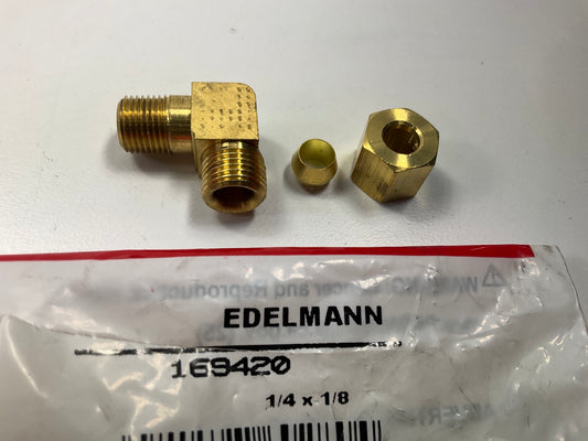 Edelmann 169420 1/4'' Compression To 1/8'' NPT Male Thread Adapter Fitting 90 Deg.