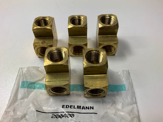 (5) Edelmann 200400 1/4'' Pipe Thread Fitting 90 Degree Elbow