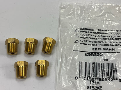 (5) Edelmann 209200 1/8'' Brass Hex Head Male Thread Pipe Plug Fittings