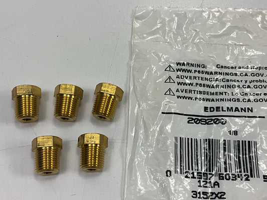 (5) Edelmann 209200 1/8'' Brass Hex Head Male Thread Pipe Plug Fittings
