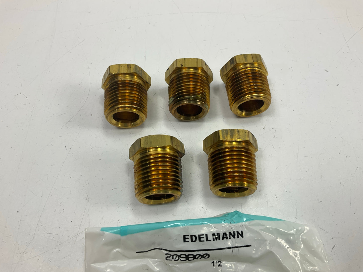 (5) Edelmann 209800 - 1/2'' Hex Head Pipe Plug Thread Fittings