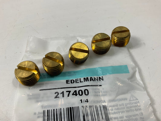 (5) Edelmann 217400 Slotted Plug Fittings, 1/4'' NPT