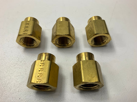 (5) Edelmann 219420 Brass Reducer Coupler Fitting - 1/4'' X 1/8''