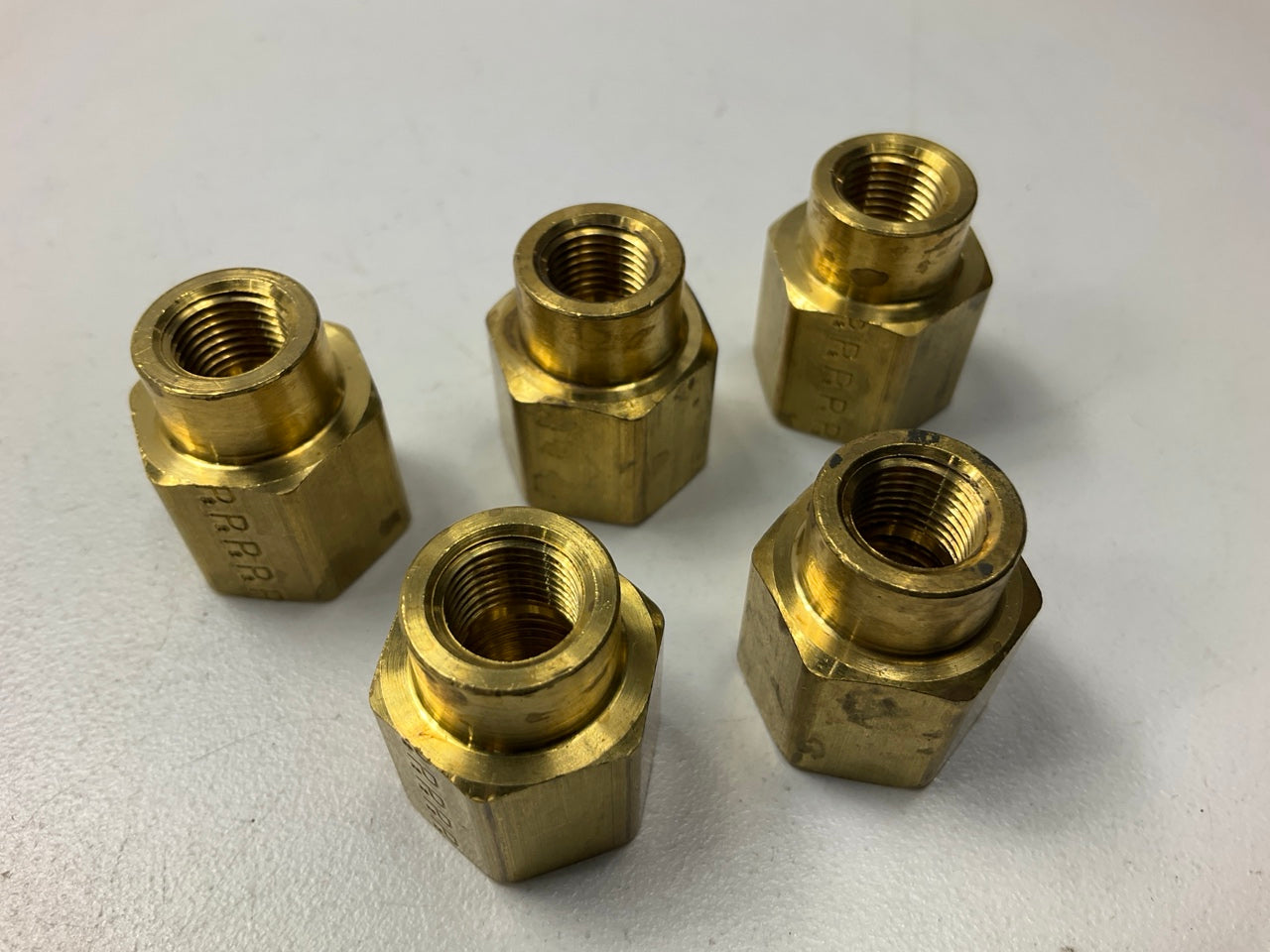(5) Edelmann 219420 Brass Reducer Coupler Fitting - 1/4'' X 1/8''