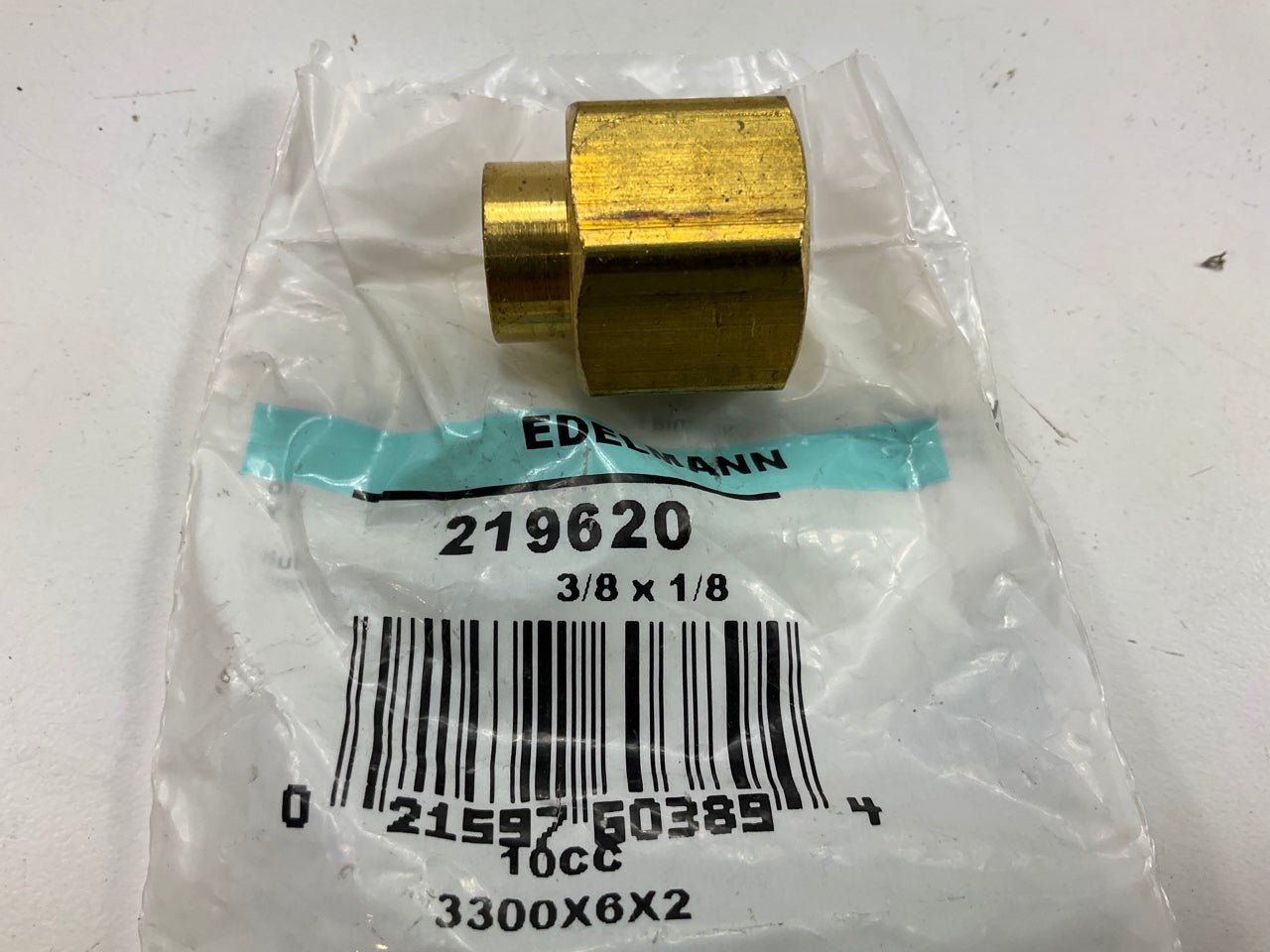 Edelmann 219620 Brass Reducer Coupler Fitting - 3/8'' Female X 1/8'' Female Pipe