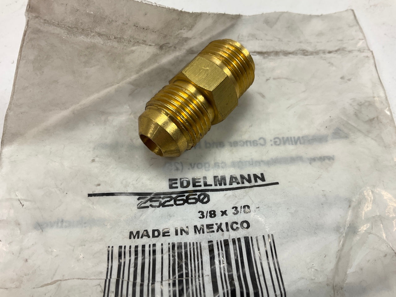 Edelmann 252660 Power Steering Line End Fitting Adapter 3/8'' SAE X 3/8 Inv Flare