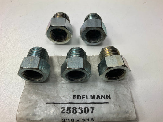 (5) Edelmann 258307 STD To Dual Master Cylinder Adapter 3/16'' Female X 3/16 Male