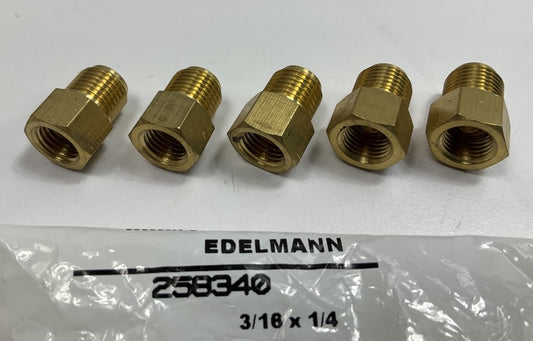 (5) Edelmann 258340 Standard To Dual Master Cylinder Adapter 3/16'' Female X 1/4''