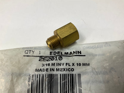 Edelmann 262010 Brake Fitting Adapter, 3/8''-24 Inverted Flare To M10x1.00 Bubble