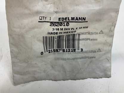 Edelmann 262010 Brake Fitting Adapter, 3/8''-24 Inverted Flare To M10x1.00 Bubble