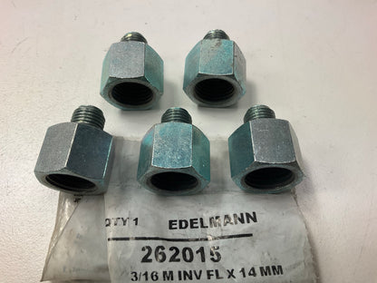 (5) Edelmann 262015 Compression Fitting 3/16'' Male Inverted Flare X 14mm