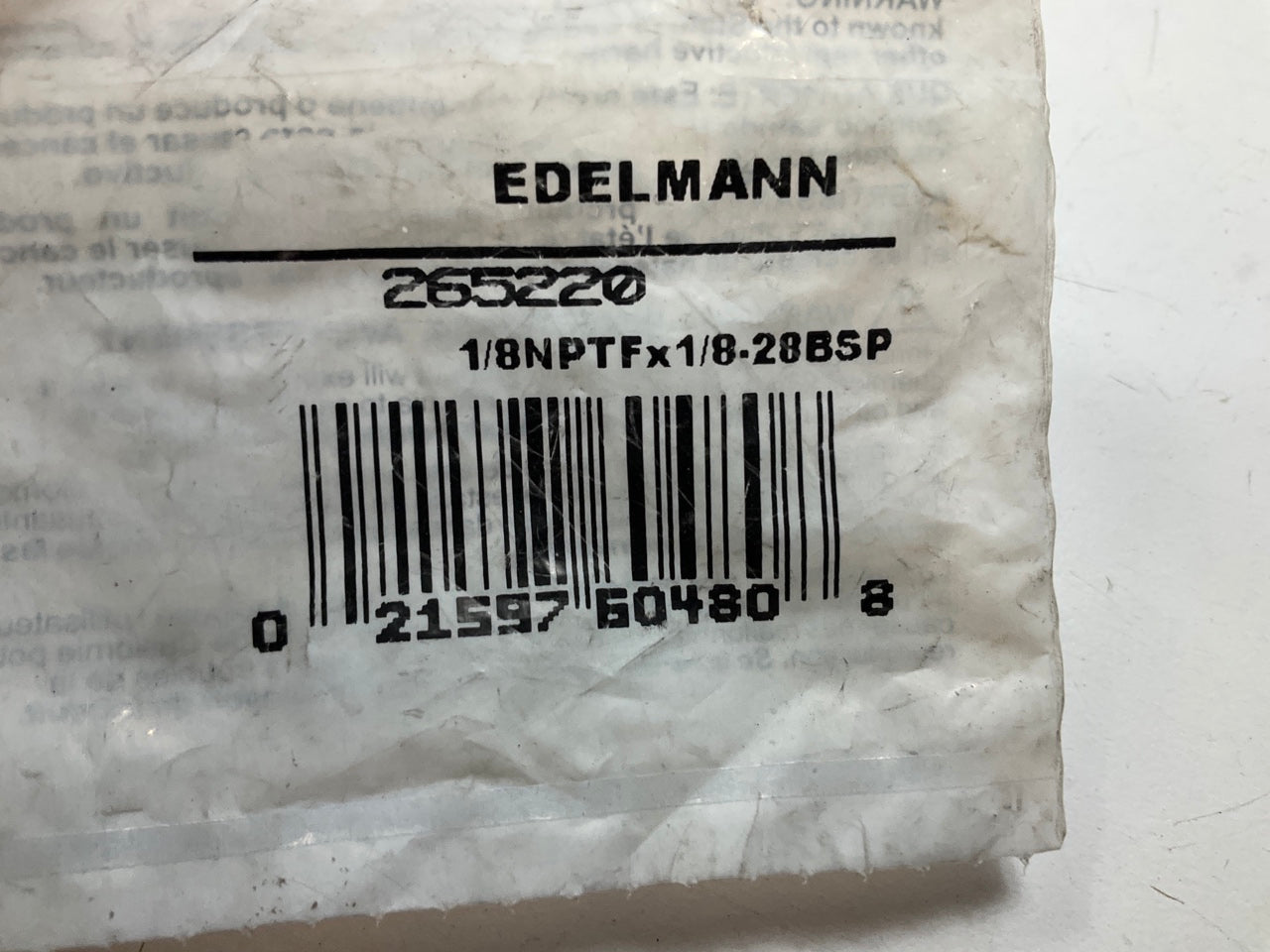 Edelmann 265220 Adapter For Oil Pressure Gauge 1/8'' Female NPTF X 1/8''-28 BSP