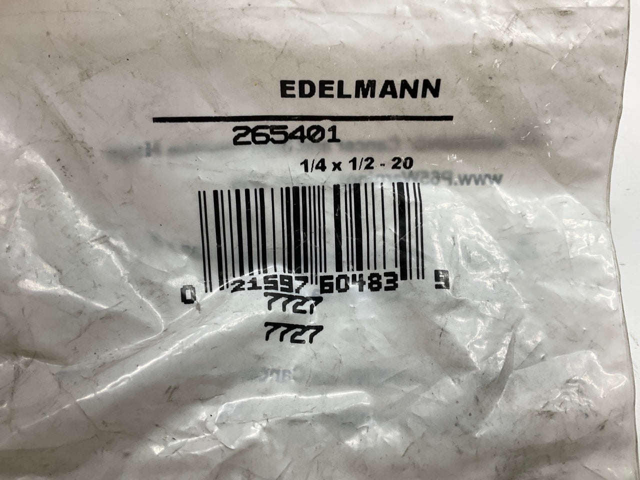 Edelmann 265401 Standard To Straight Adapter 1/4'' Brake Line X 1/2-20 Straight