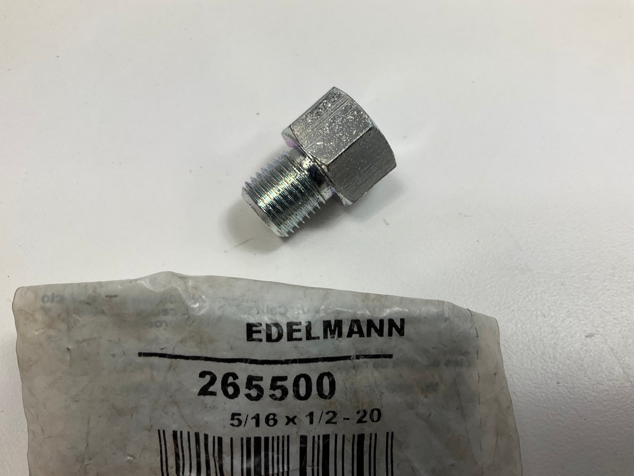 Edelmann 265500 Brake Line Adapter, 5/16'' Line X 1/2''-20 Straight Thread