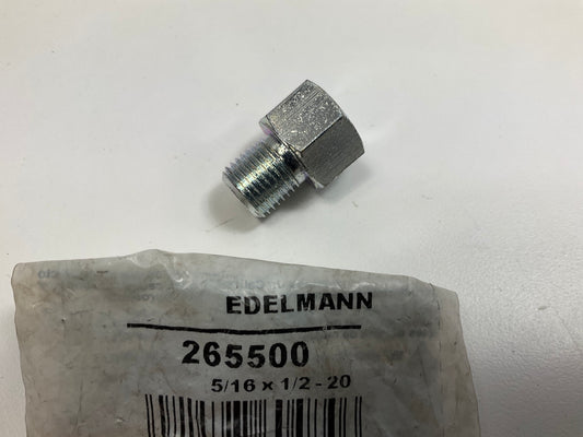 Edelmann 265500 Brake Line Adapter, 5/16'' Line X 1/2''-20 Straight Thread