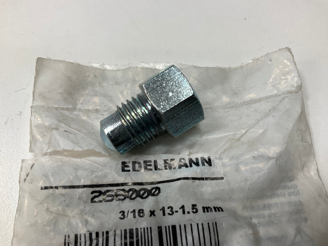 Edelmann 268000 Brake Line Adapter, 3/16'' 10-1.0mm X 13-1.5mm Metric Bubble