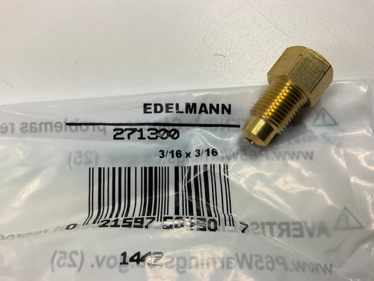 Edelmann 271300 Brake Line Adapter, 3/16'' (3/8''-24) X 3/16'' (10mm Thread) Bubble
