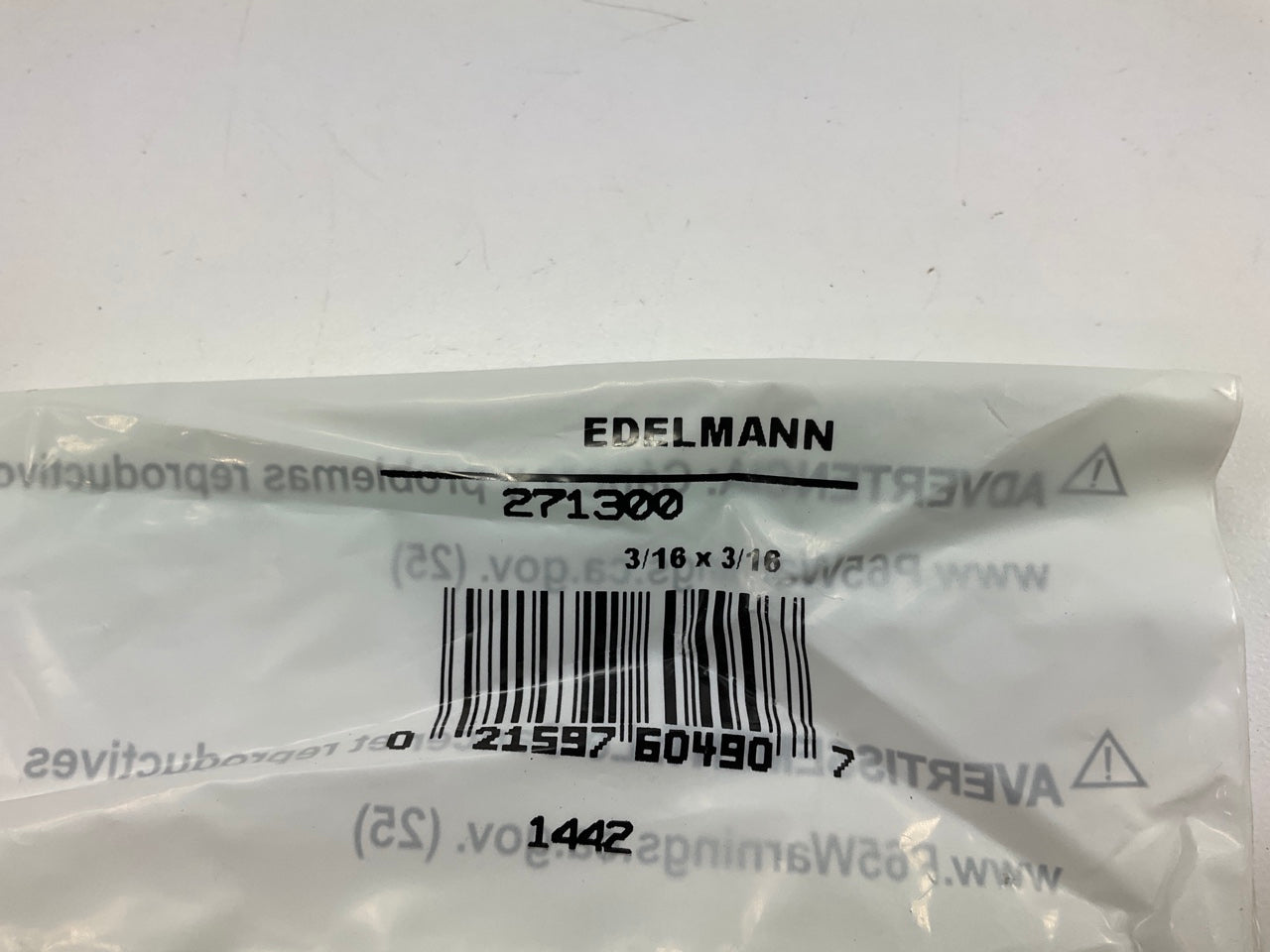 Edelmann 271300 Brake Line Adapter, 3/16'' (3/8''-24) X 3/16'' (10mm Thread) Bubble