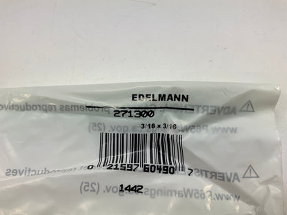 Edelmann 271300 Brake Line Adapter, 3/16'' (3/8''-24) X 3/16'' (10mm Thread) Bubble