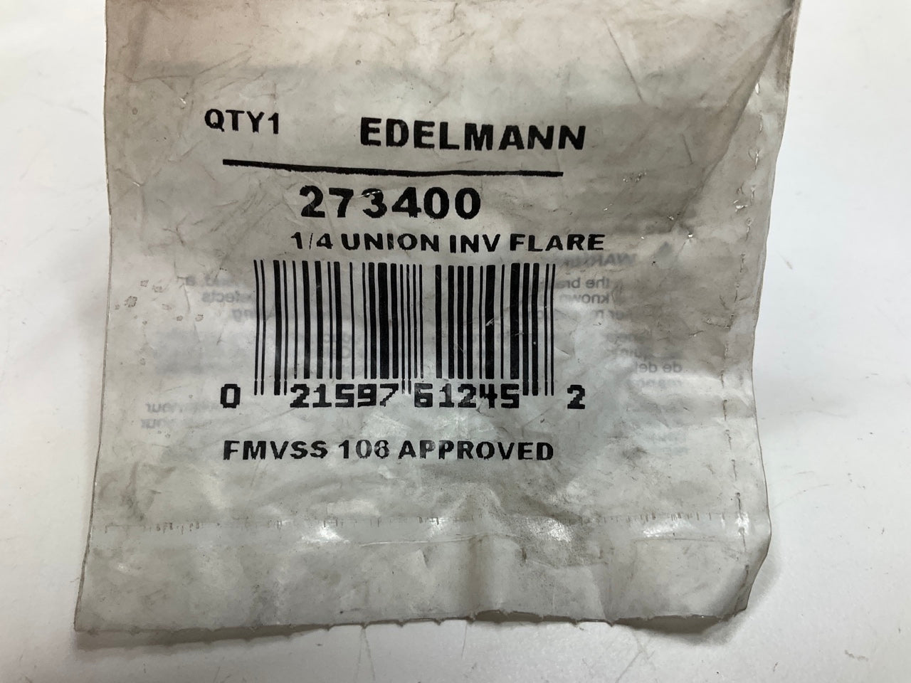 Edelmann 273400 Compression Fitting 1/4'' Union Inverted Flare