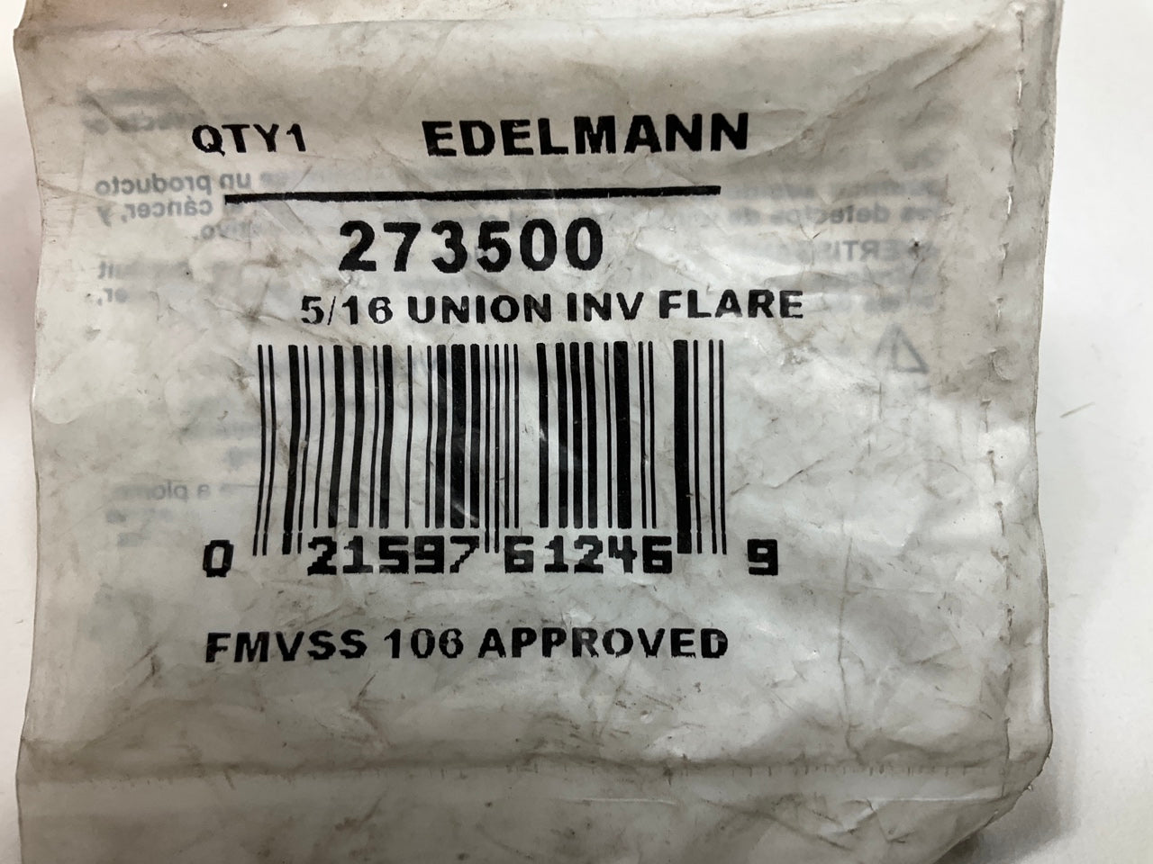 Edelmann 273500 Compression Fitting 5/16 Union Inverted Flared