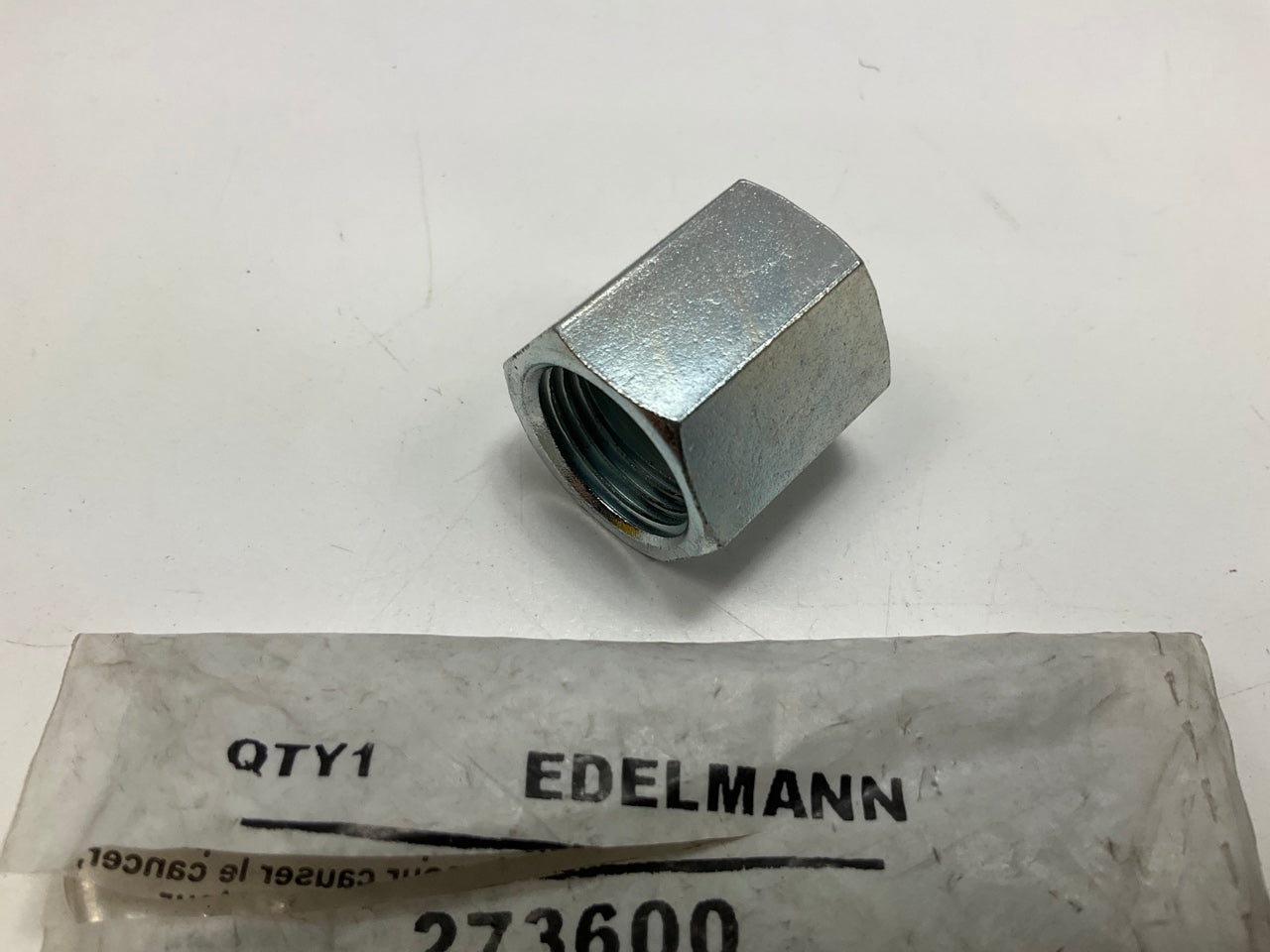 Edelmann 273600 Inverted Flare Brake Line Union, 3/8'' X 5/8''-18 Thread