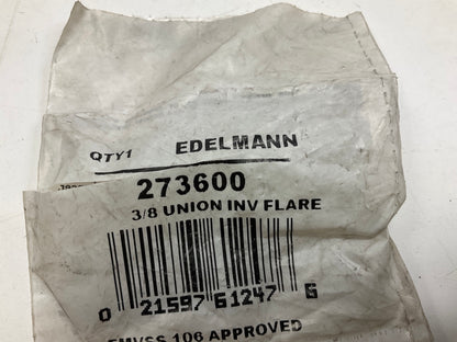 Edelmann 273600 Inverted Flare Brake Line Union, 3/8'' X 5/8''-18 Thread