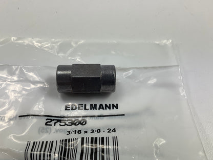 Edelmann 275300 Brake Line Union, 3/16'' Bubble Flare, 3/8''-24 Thread