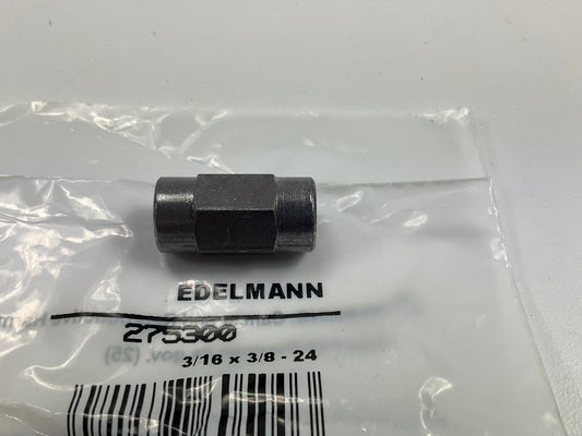Edelmann 275300 Brake Line Union, 3/16'' Bubble Flare, 3/8''-24 Thread