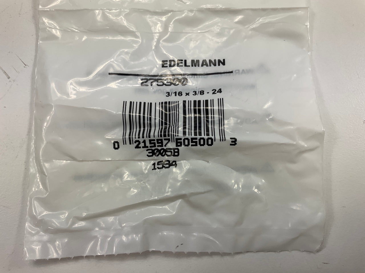 Edelmann 275300 Brake Line Union, 3/16'' Bubble Flare, 3/8''-24 Thread