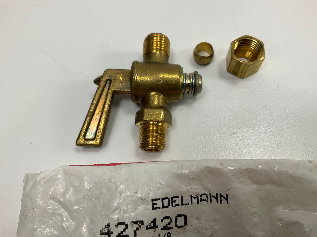 Edelmann 427420 Compression Straightway Shut-Off Cock Valve 1/4'' X 1/8'' Thread
