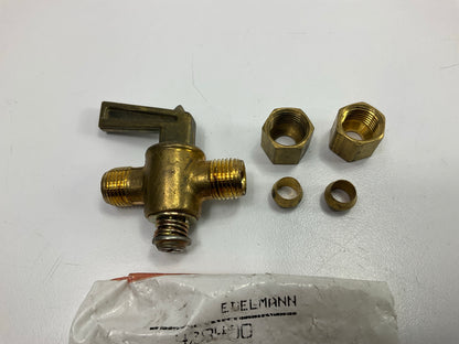 Edelmann 428400 Brass Compression Double Shut-Off Cock Valve 1/4'' Tube Size