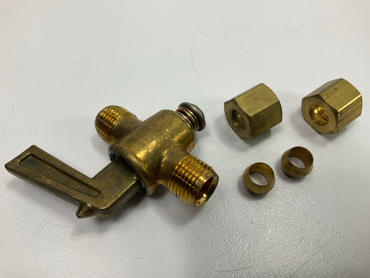 Edelmann 428400 Brass Compression Double Shut-Off Cock Valve 1/4'' Tube Size