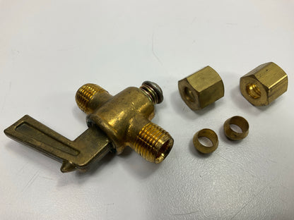 Edelmann 428400 Brass Compression Double Shut-Off Cock Valve 1/4'' Tube Size