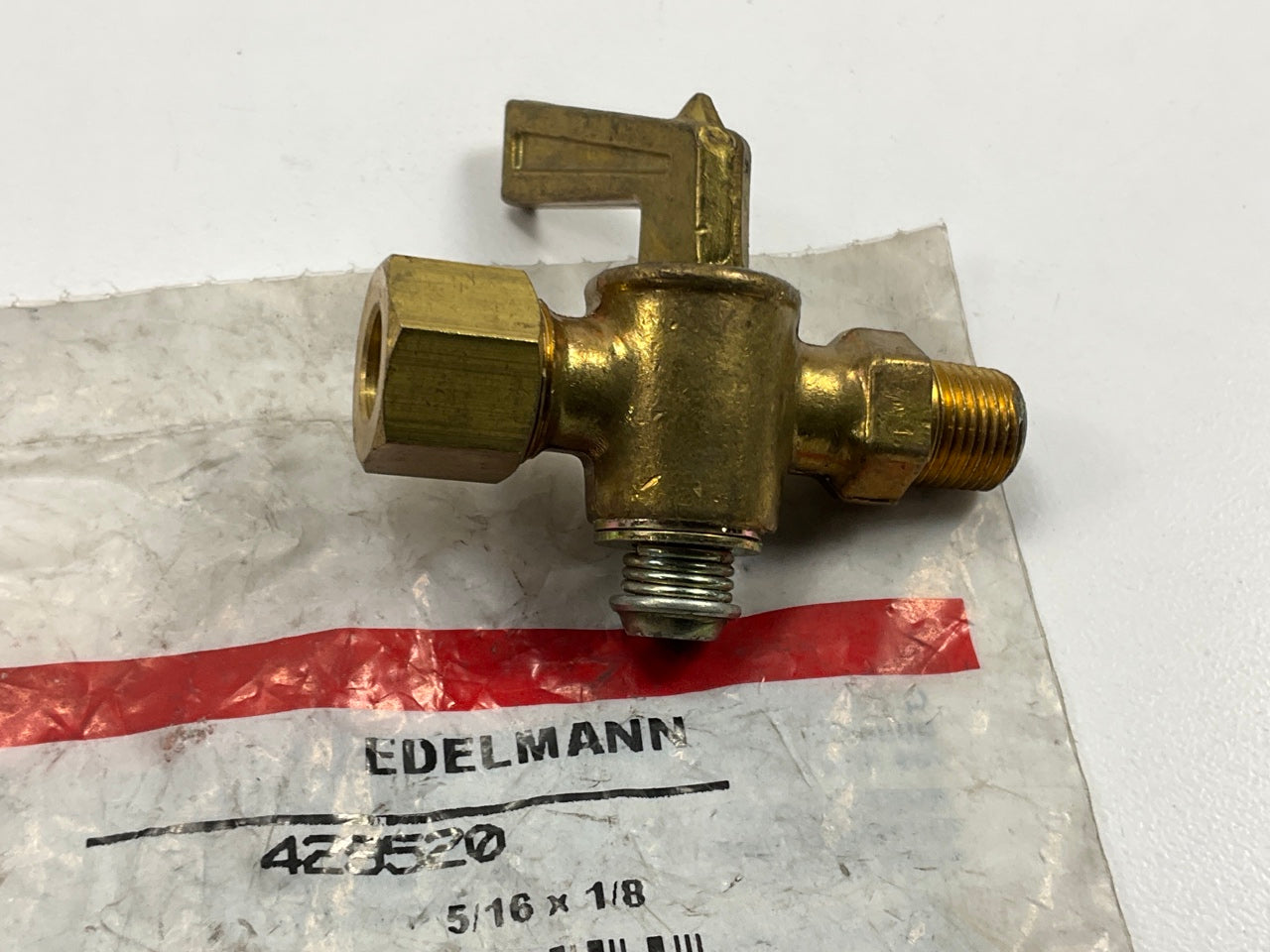 Edelmann 429520 Compression Straightway Shut-Off Cock Fitting, 5/16'' Tube X 1/4''