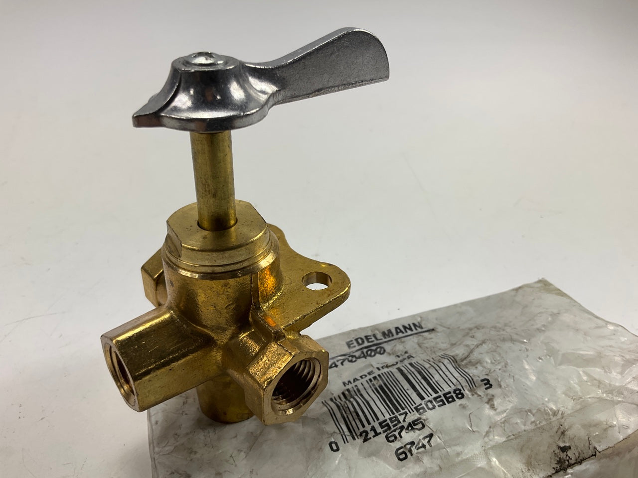Edelmann 470400 Brass 4-Way Shut-Off Cock Shut-off Valve - 1/4'' Female NPT