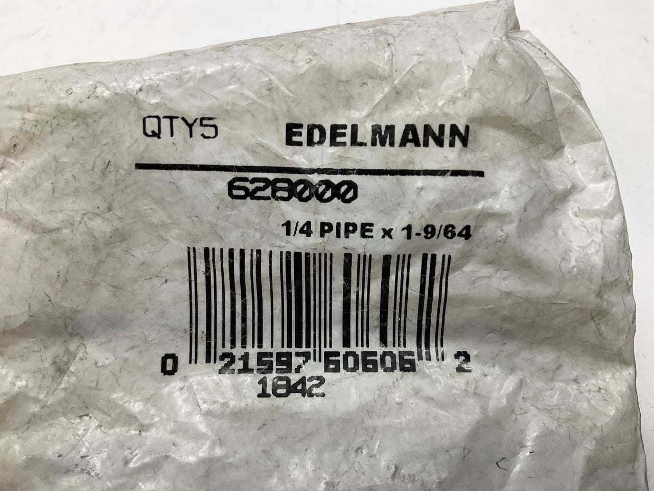 (5) Edelmann 628000 Grease Fitting 67-1/2 Degree Elbow  1/4'' Male Pipe Thread