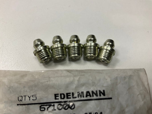 (5) Edelmann 671000 Grease Fittings 5/16'' Straight  X 35/64'' Length