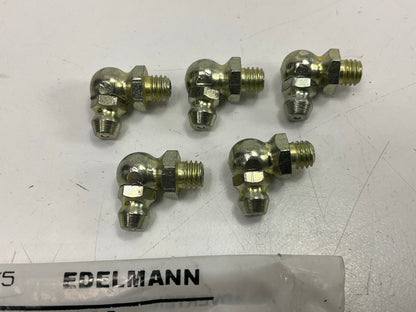 (5) Edelmann 682000 Male 90° Elbow Grease Fittings 6''-1.0MM Thread X 15.5MM Long