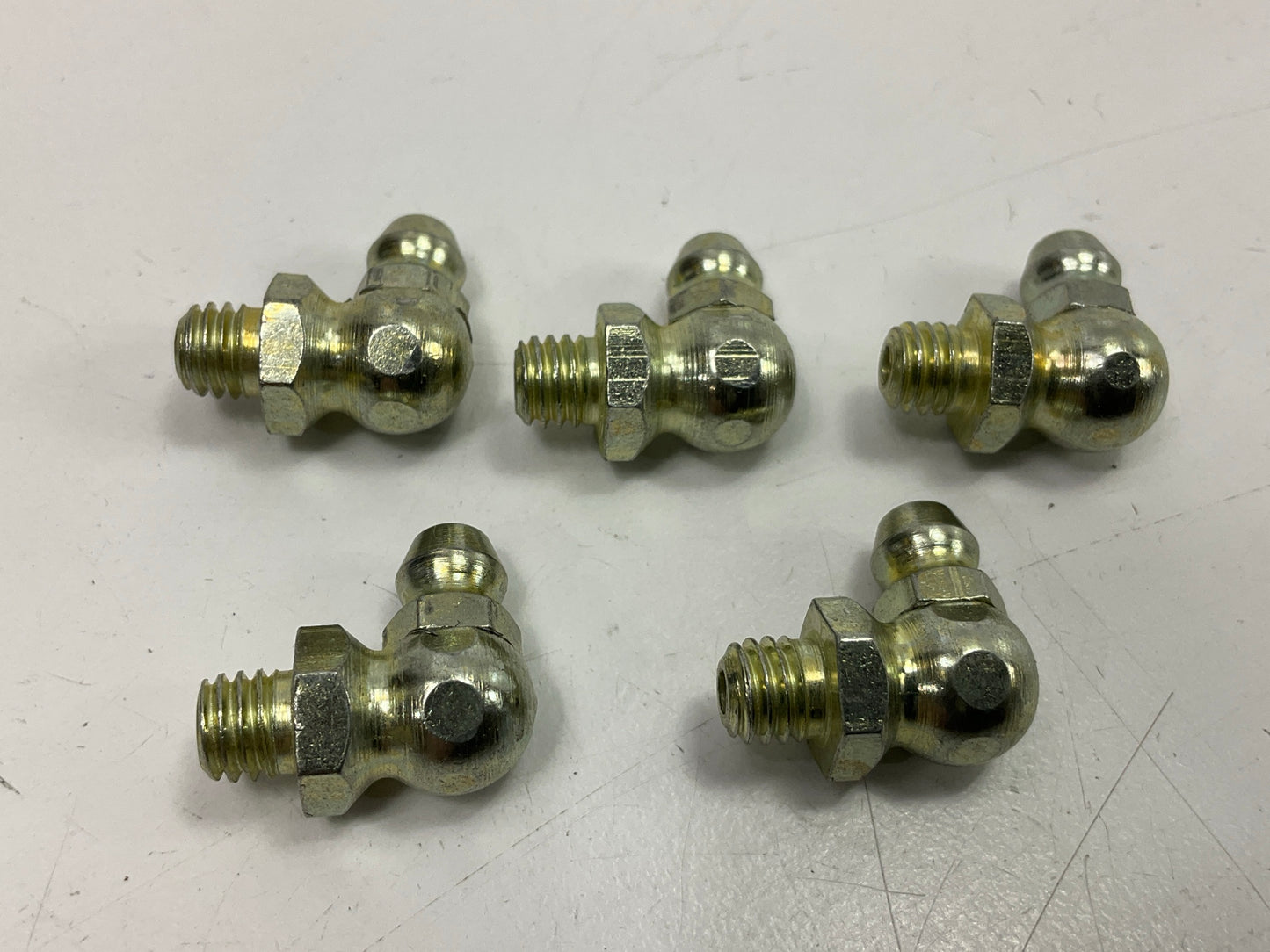 (5) Edelmann 682000 Male 90° Elbow Grease Fittings 6''-1.0MM Thread X 15.5MM Long